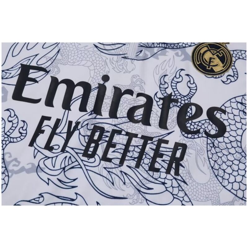 Mens Real Madrid Training Suit White Dragon 2023/24
