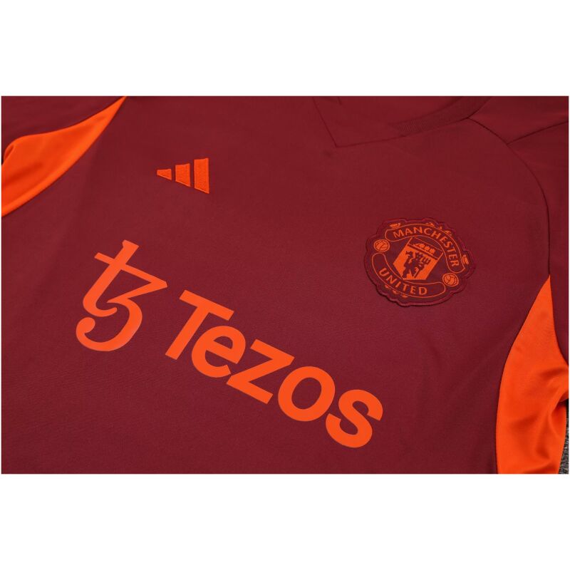 Mens Manchester United Short Training Suit Burgundy 2023/24