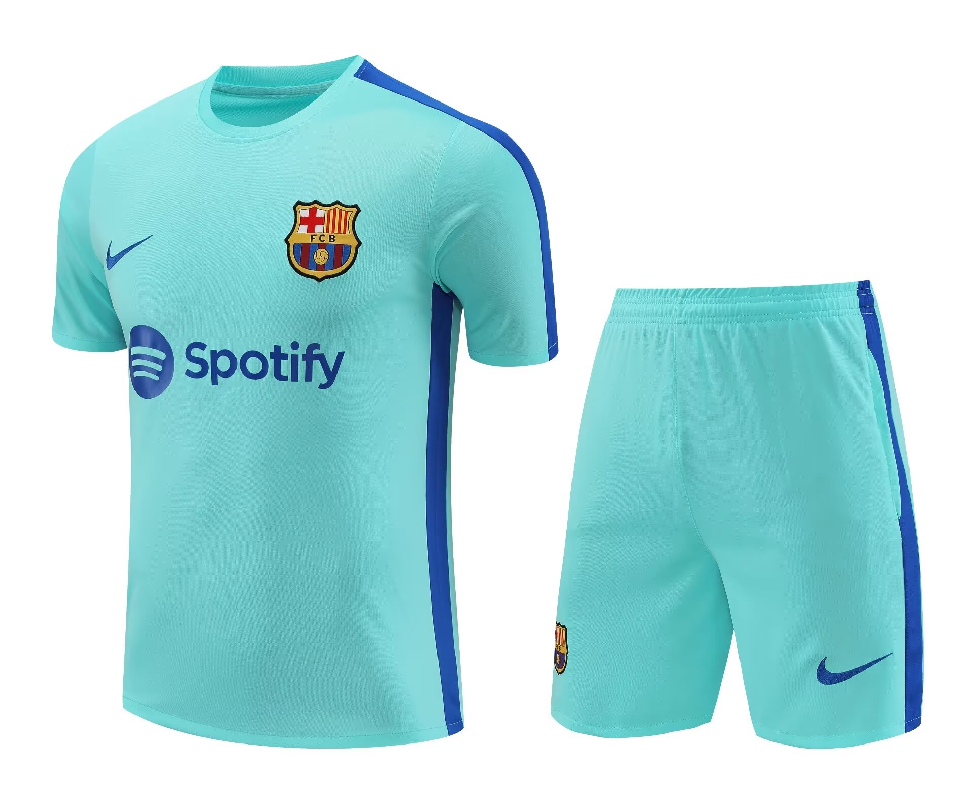 Mens Barcelona Short Training Suit Turquoise 2023/24