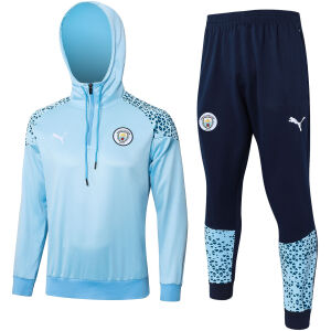 Mens Manchester City Hoodie Sweatshirt Blue 2023/24