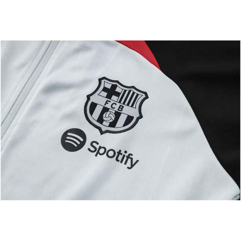 Mens Barcelona Jacket + Pants Training Suit Grey – Black 2023/24