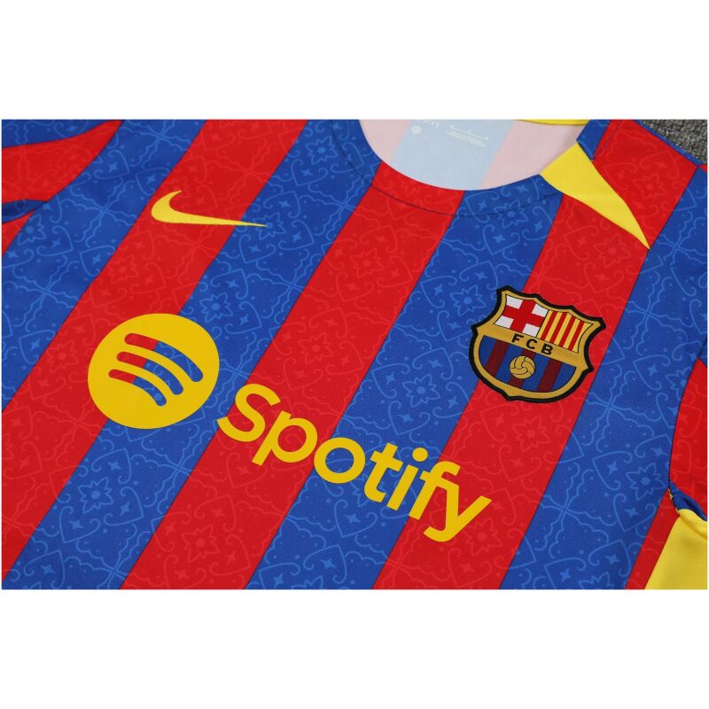 Mens Barcelona Short Training Suit Blue – Red 2023/24