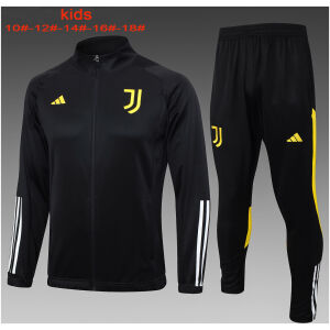 Kids Juventus Jacket + Pants Training Suit Black 2023/24