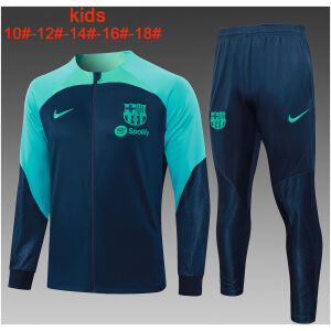 Kids Barcelona Jacket + Pants Training Suit Royal – Green 2023/24