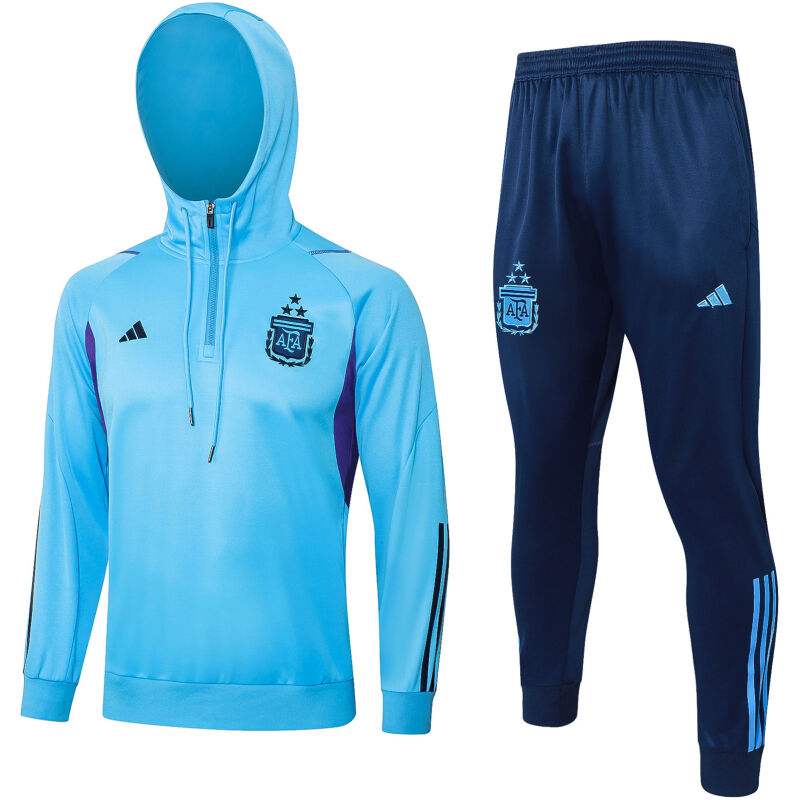 Herren Argentinien Hoodie Sweatshirt Blau 2024