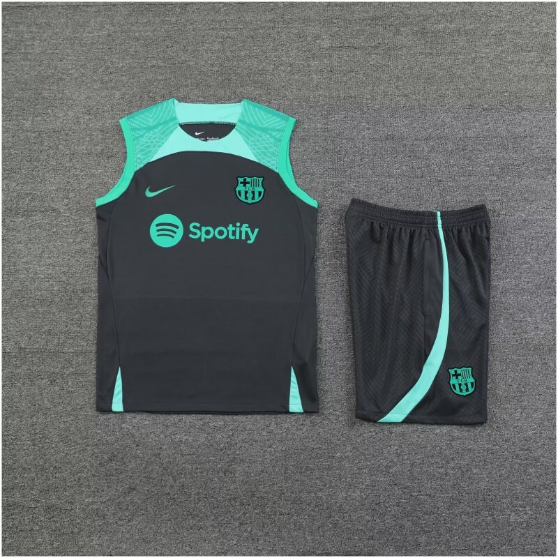 Mens Barcelona Singlet Suit Black – Green 2023/24