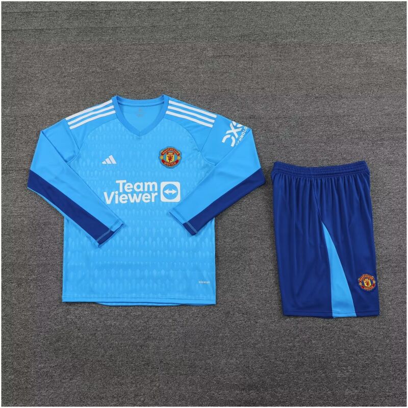 Mens Manchester United Goalkeeper Blue Suit Long Sleeve 2023/24