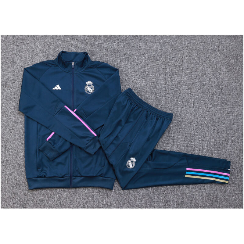 Kids Real Madrid Jacket + Pants Training Suit Royal 2023/24