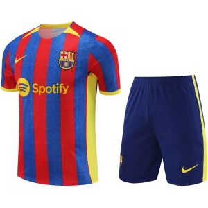 Mens Barcelona Short Training Suit Blue – Red 2023/24