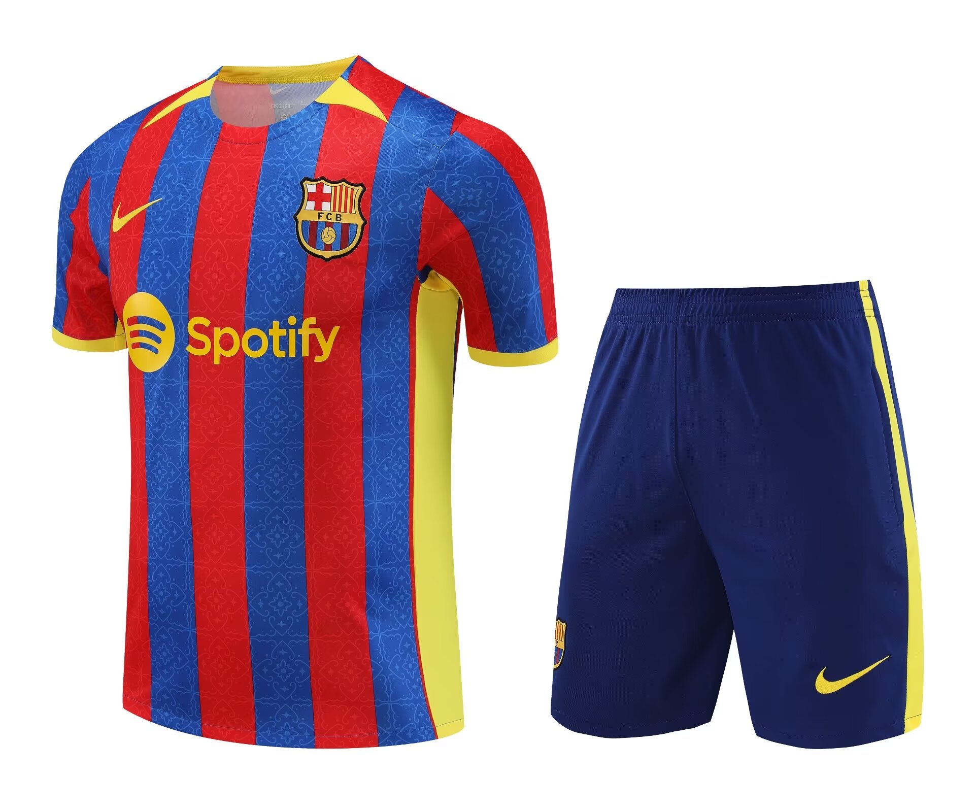 Mens Barcelona Short Training Suit Blue – Red 2023/24