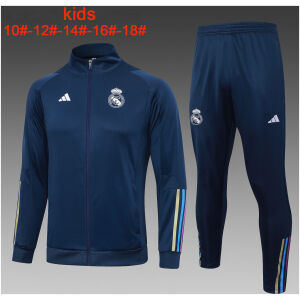 Kids Real Madrid Jacket + Pants Training Suit Royal 2023/24