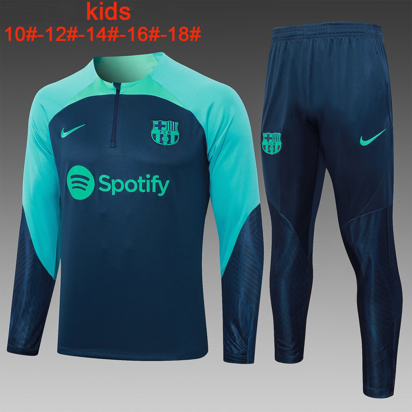 Kids Barcelona Training Suit Royal – Green 2023/24