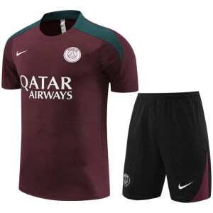 Mens PSG Short Training Suit Burgundy 2024/25
