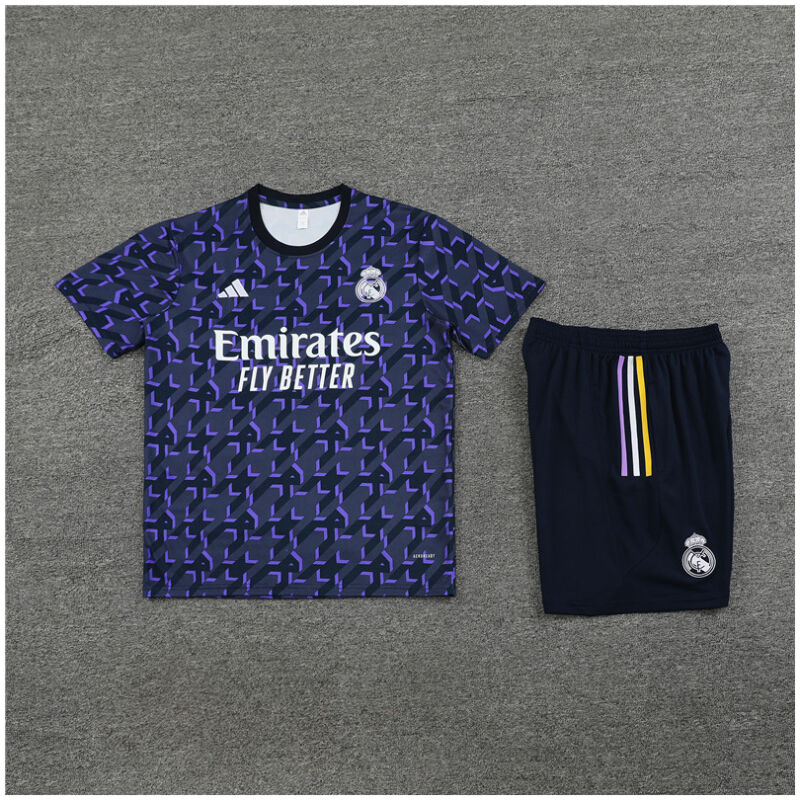 Kids Real Madrid Short Training Suit Purple 2023/24