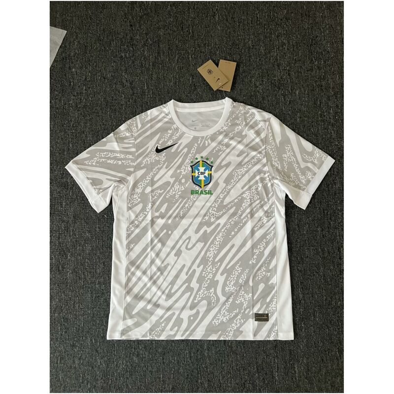 Herren Brasilien Torwart Weiß Trikot 2024