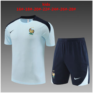 Kids France Short Training Suit Light Blue 2024