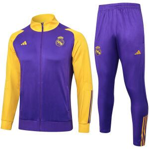 Herren Real Madrid Jacke + Hose Trainingsanzug lila 2023/24