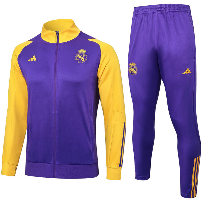 Mens Real Madrid Jacket + Pants Training Suit Purple 2023/24