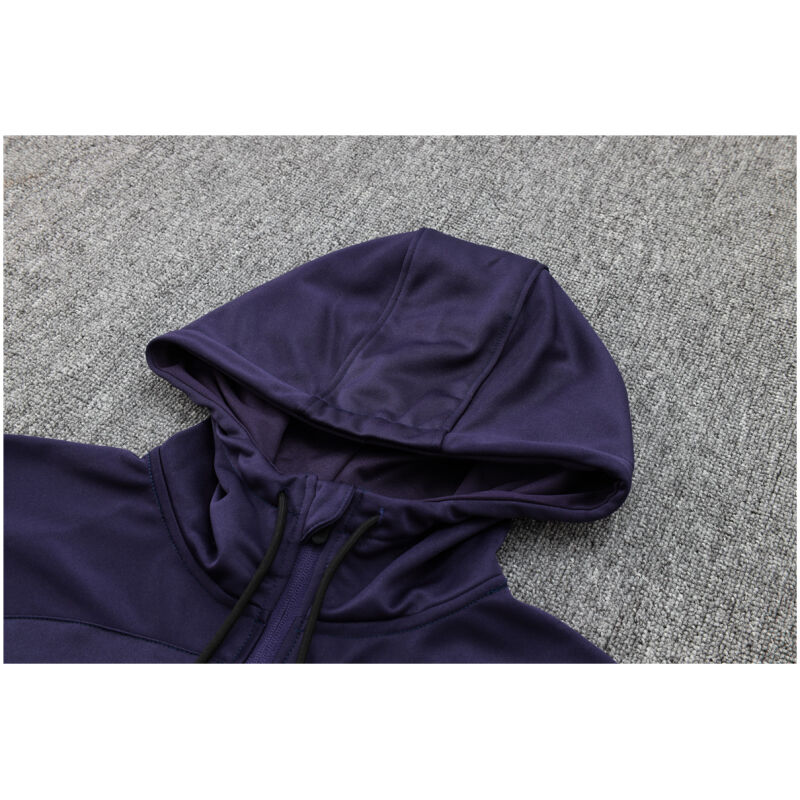 Mens PSG Hoodie Jacket + Pants Training Suit Dark Purple 2023/24