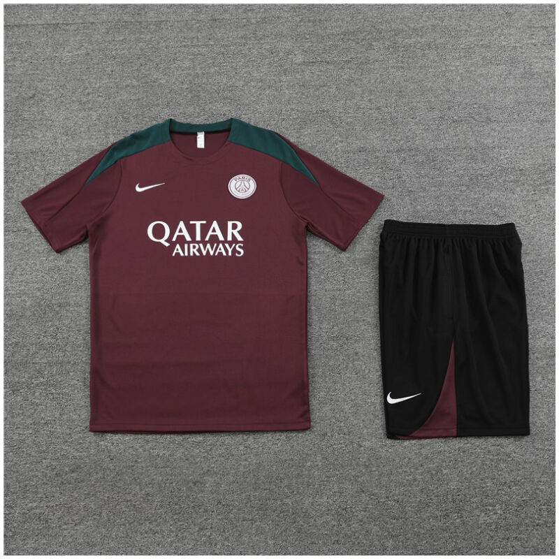 Mens PSG Short Training Suit Burgundy 2024/25
