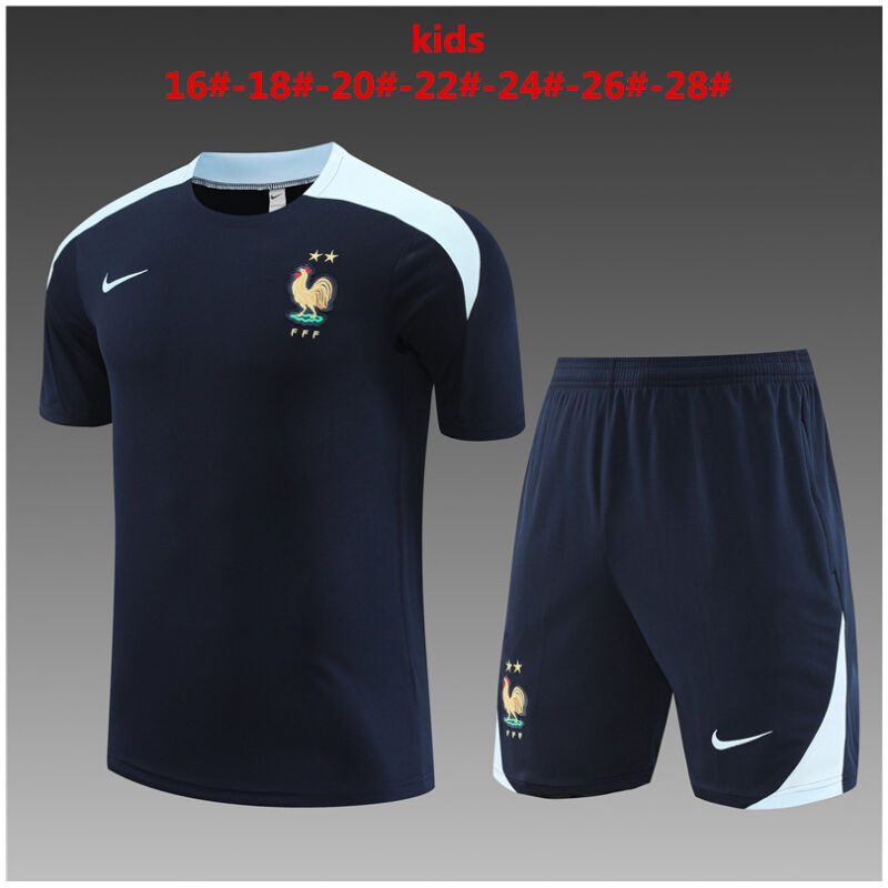 Kids France Short Training Suit Royal 2024
