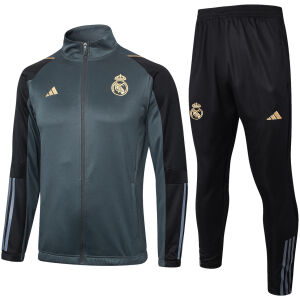 Herren Real Madrid Jacke + Hose Trainingsanzug Grau 2023/24