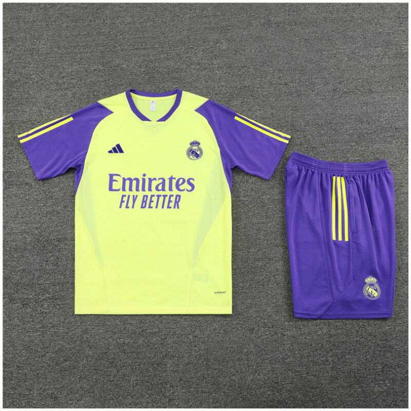 Kids Real Madrid Short Training Suit Yellow 2023/24
