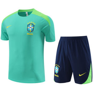 Mens Brazil Short Training Suit Green 2024