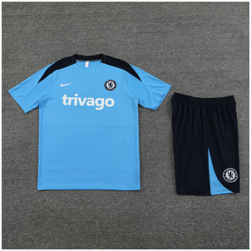 Kids Chelsea Short Training Suit Light Blue 2024/25