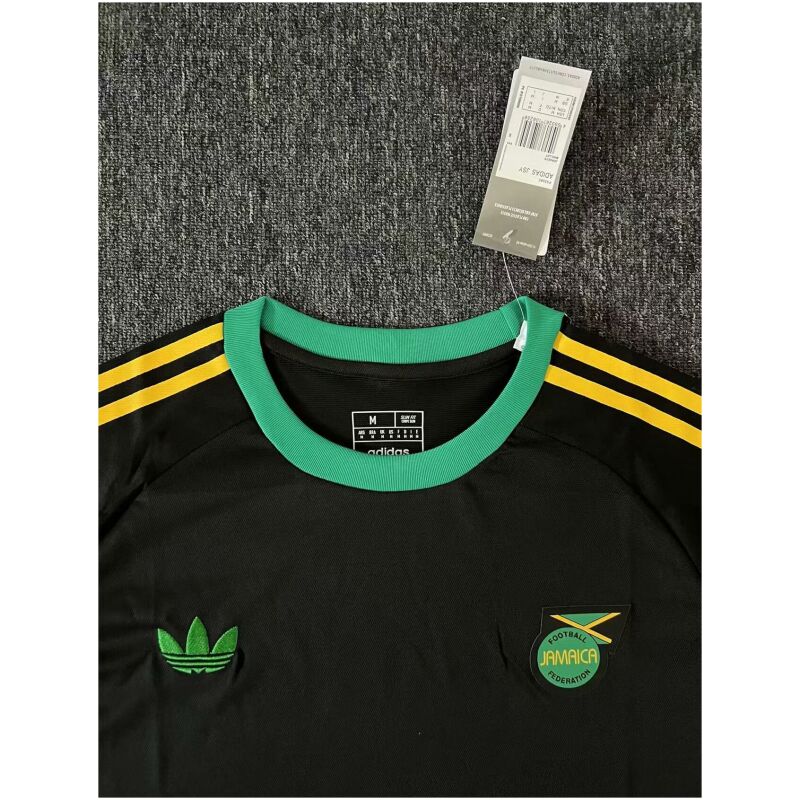 Mens Jamaica Adicolor 3-Stripes Tee Jersey Pure Cotton Black 2024