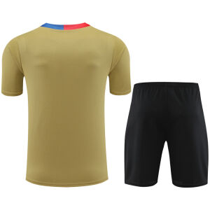 Mens Barcelona Short Training Suit Gold 2024/25