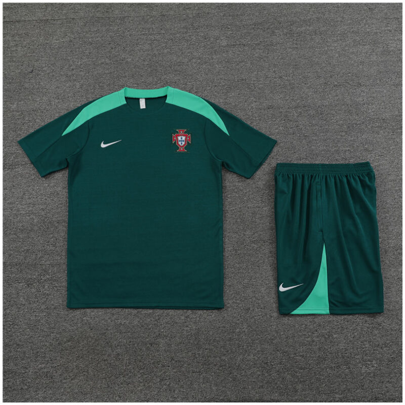Mens Portugal Short Training Suit Green 2024