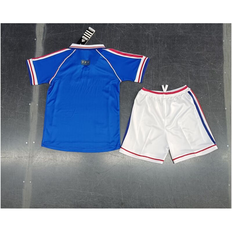 Kids Retro France Home Jersey 1998