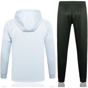 Mens Barcelona Hoodie Jacket + Pants Training Suit Light Grey 2023/24