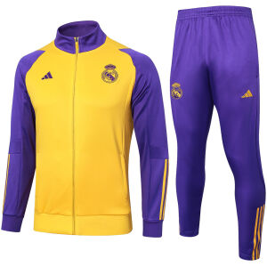Herren Real Madrid Jacke + Hose Trainingsanzug Gelb 2023/24