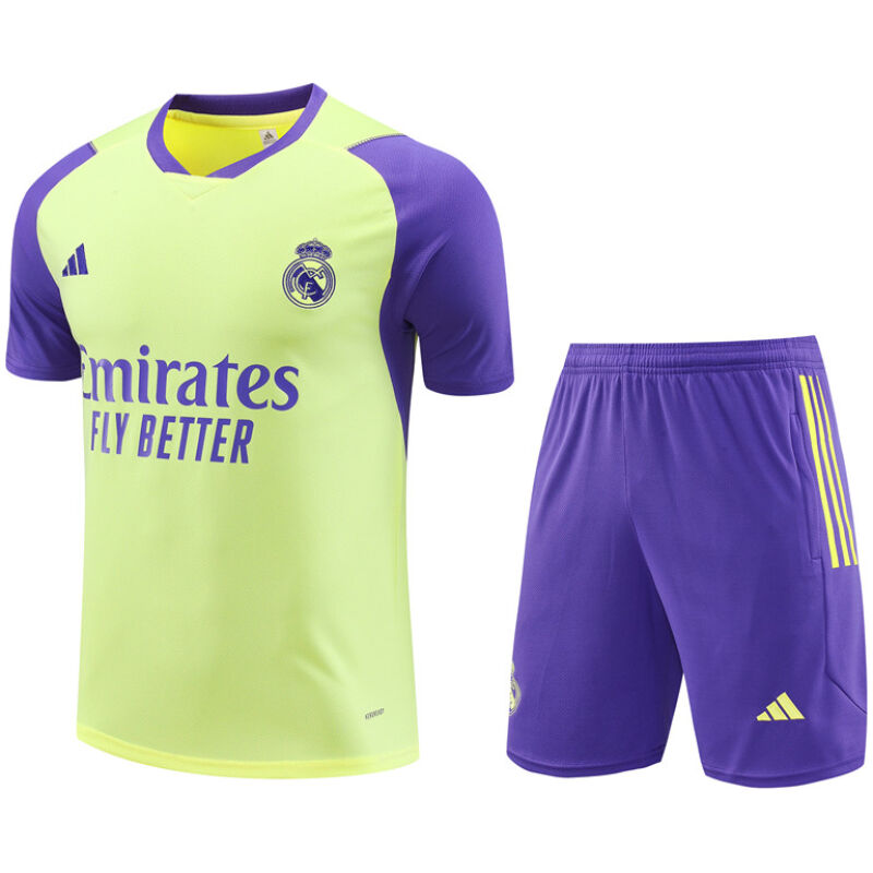 Mens Real Madrid Short Training Suit Yellow 2023/24