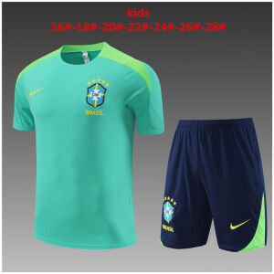 Kids Brazil Short Training Suit Green 2024