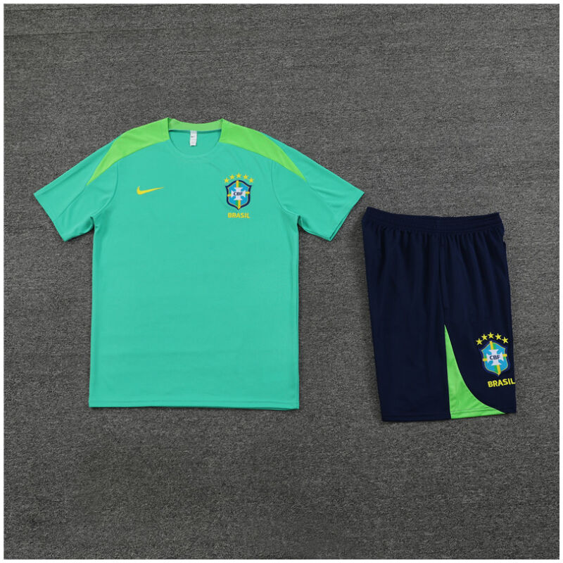 Mens Brazil Short Training Suit Green 2024