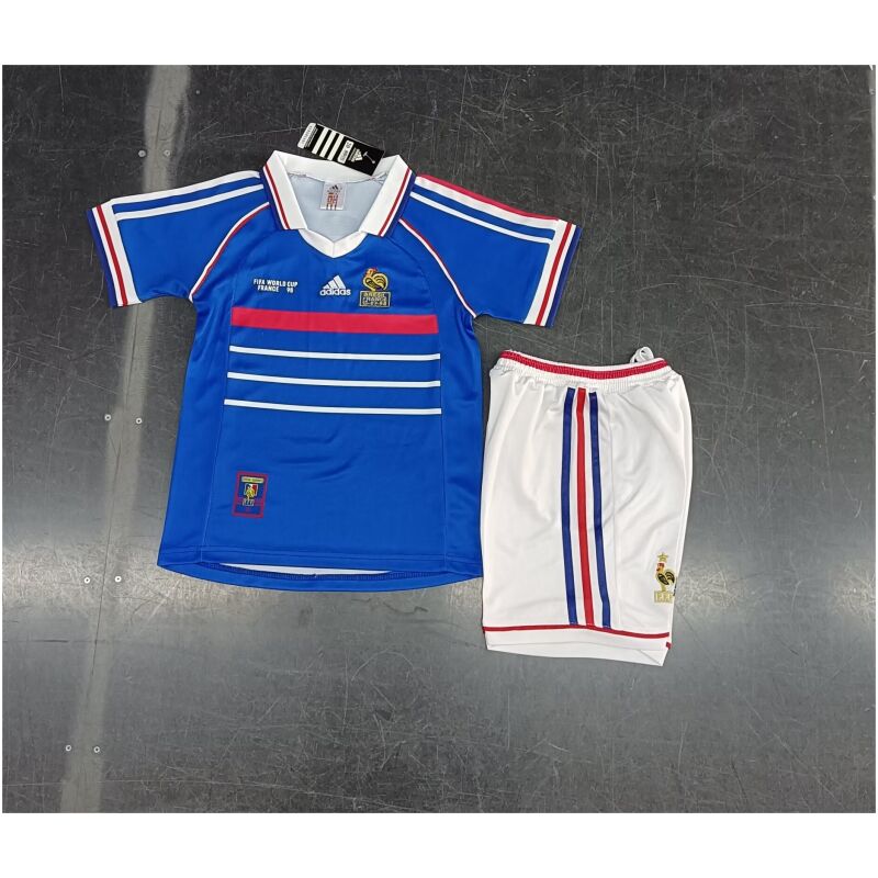 Kids Retro France Home Jersey 1998