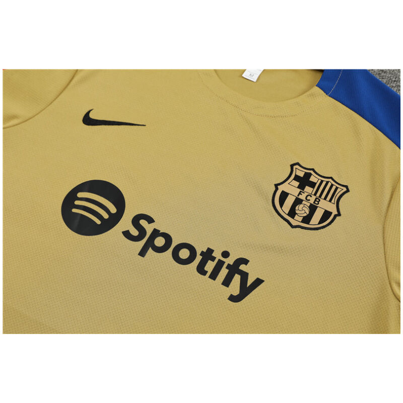 Mens Barcelona Short Training Suit Gold 2024/25
