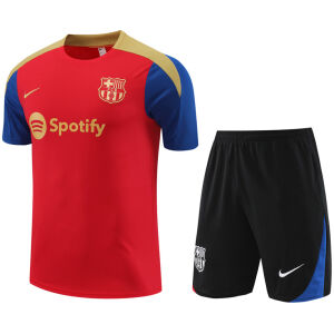 Mens Barcelona Short Training Suit Red 2024/25