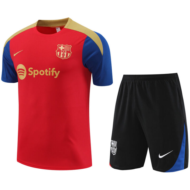 Mens Barcelona Short Training Suit Red 2024/25