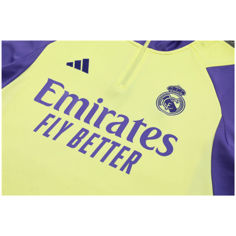 Mens Real Madrid Training Suit Yellow – Purple 2023/24