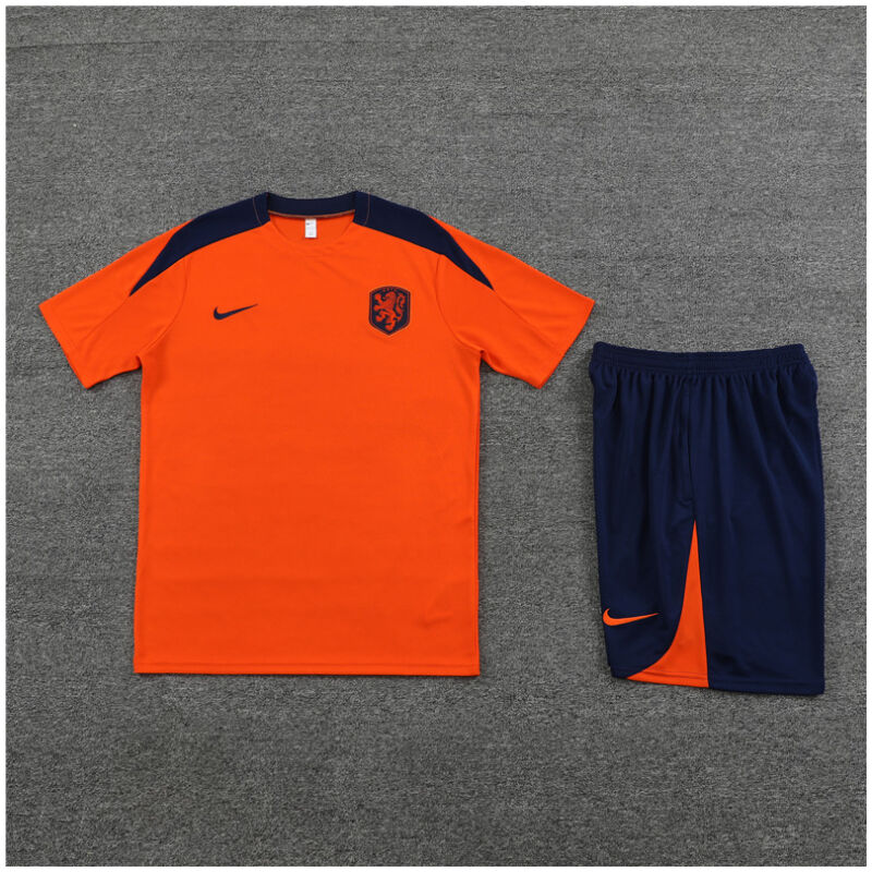 Mens Netherlands Short Training Suit Orange 2024