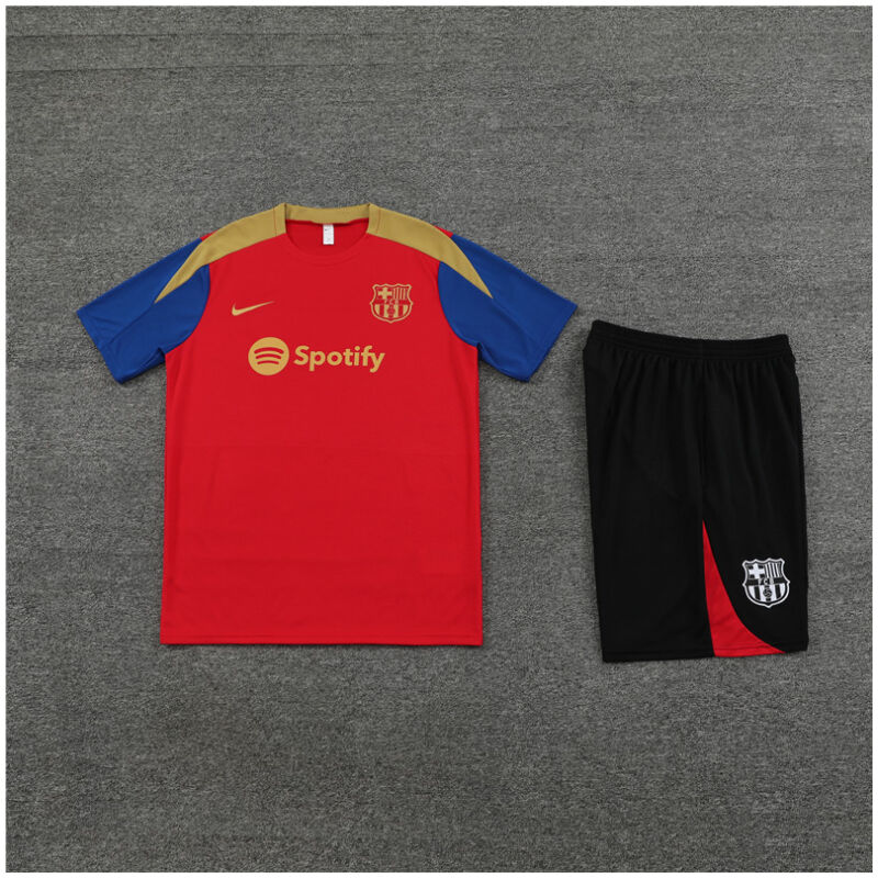 Kids Barcelona Short Training Suit Red 2024/25