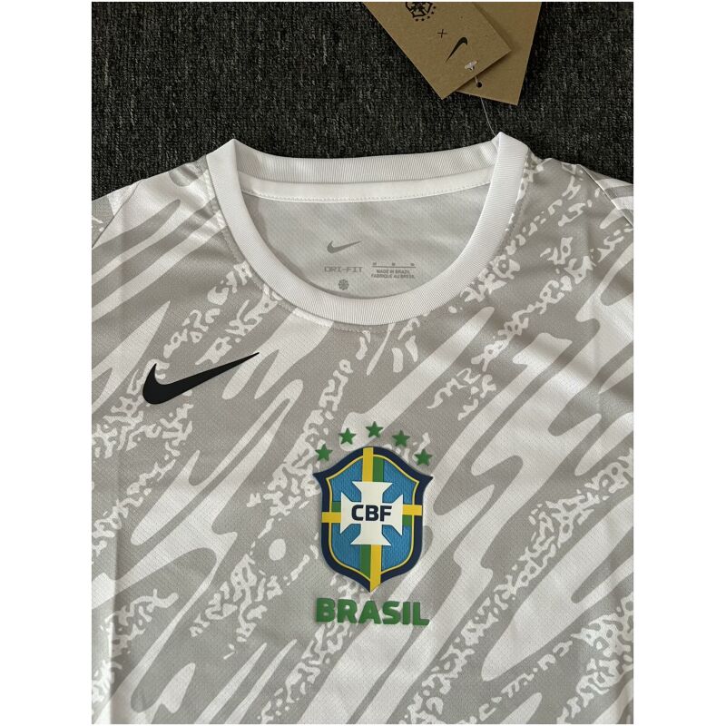 Herren Brasilien Torwart Weiß Trikot 2024