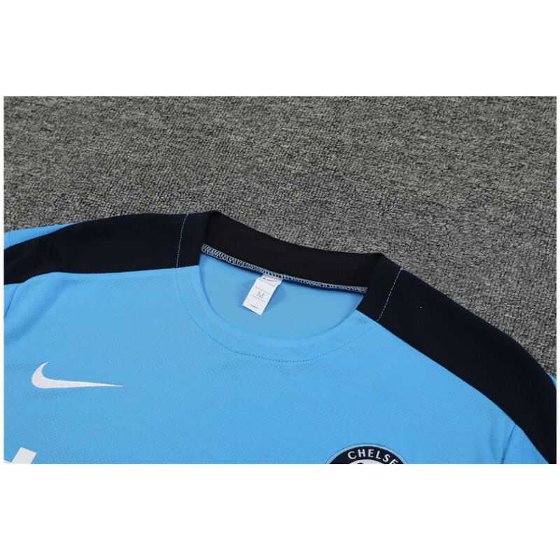 Mens Chelsea Short Training Suit Light Blue 2024/25