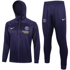 Mens PSG Hoodie Jacket + Pants Training Suit Dark Purple 2023/24