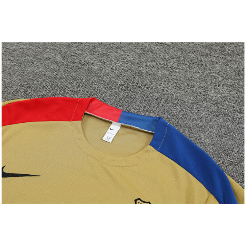 Mens Barcelona Short Training Suit Gold 2024/25