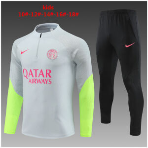Kids PSG Training Suit Light Grey 2023/24